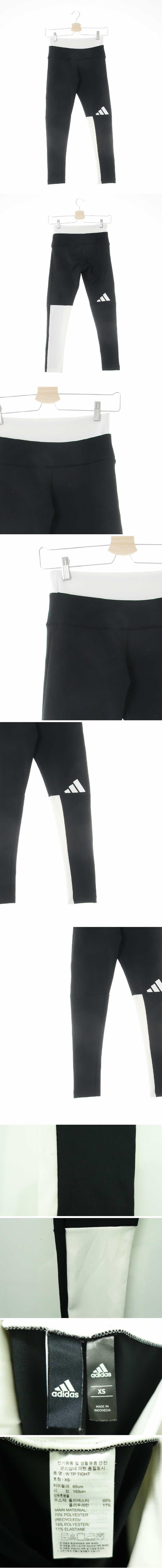 아디다스 절개배색더블밴딩레깅스 아디다스 블랙화이트 프린팅 절개배색더블밴딩레깅스