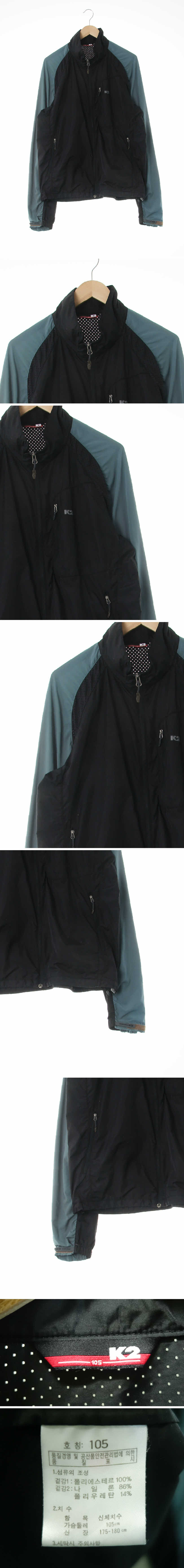 k2 투톤홑겹바람막이 k2 시타델그린블랙 투톤홑겹바람막이