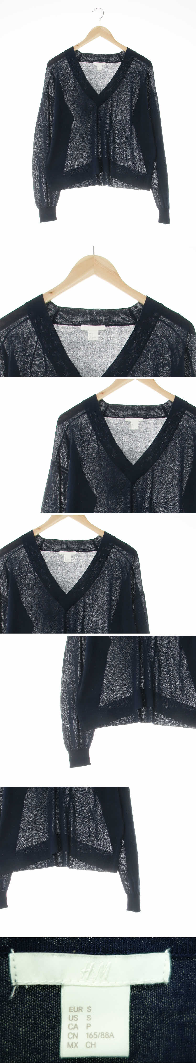 h&m 딥브이넥쿨니트 h&m 네이비 딥브이넥쿨니트