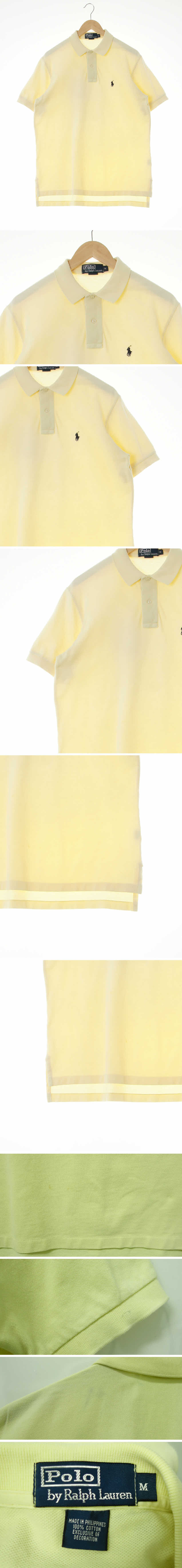 폴로 루즈핏자수포니반소매카라티 폴로 라이트옐로우 면 루즈핏자수포니반소매카라티