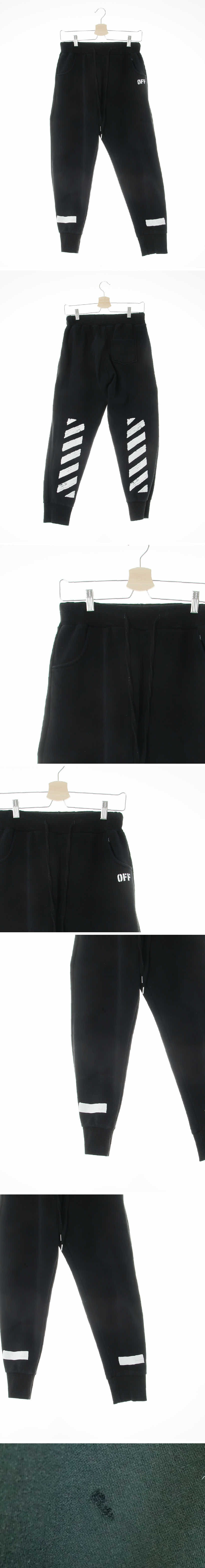 블랙 면혼방 트레이닝조거팬츠