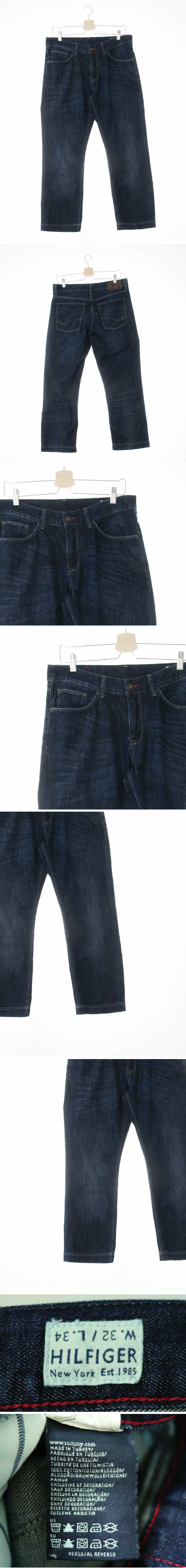 타미힐피거 워싱와이드스트레이트진 타미힐피거 진청 데님 워싱와이드스트레이트진