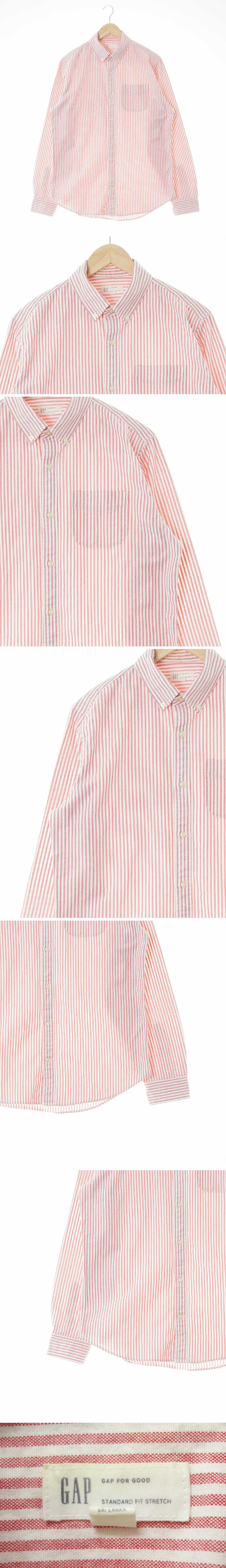 gap 포켓긴소매셔츠 gap 레드 스트라이프 면혼방 포켓긴소매셔츠