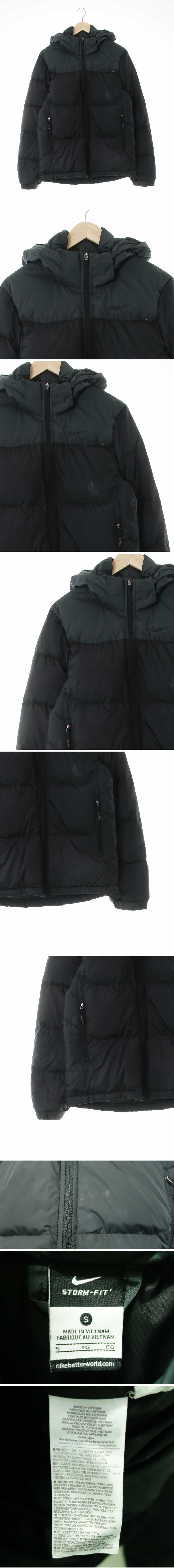 나이키 블랙 덕다운 투톤하프패딩점퍼