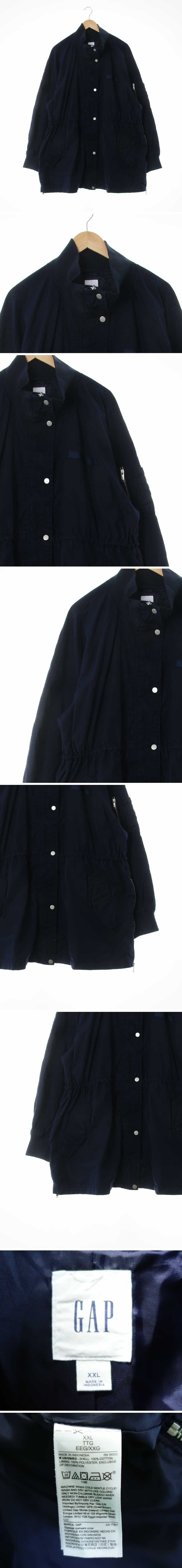 gap 네이비 면 하이넥워싱레글런박시야상재킷