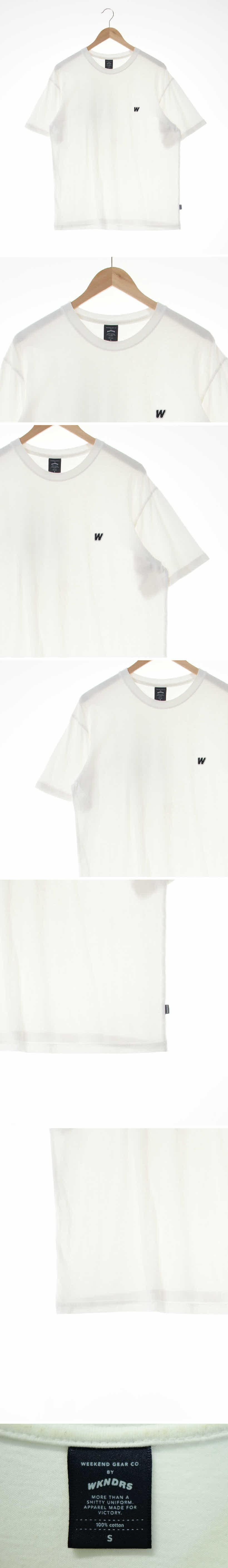 wkndrs 패치로고크루넥반팔티 wkndrs 화이트 면 패치로고크루넥반팔티