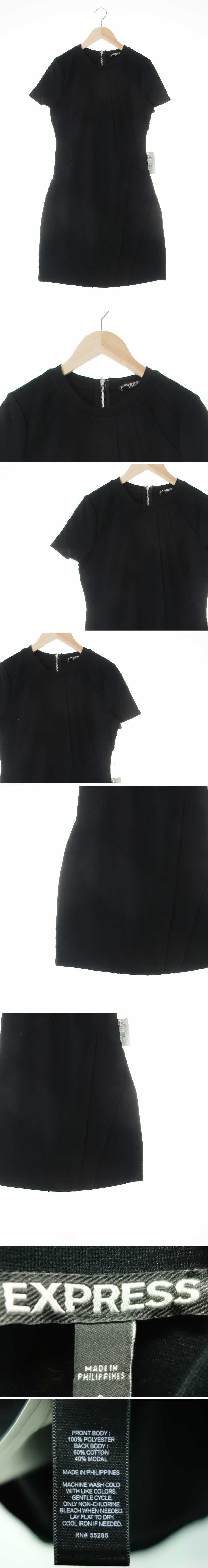 익스프레스 절개라인반팔원피스 익스프레스 피치블랙 절개라인반팔원피스