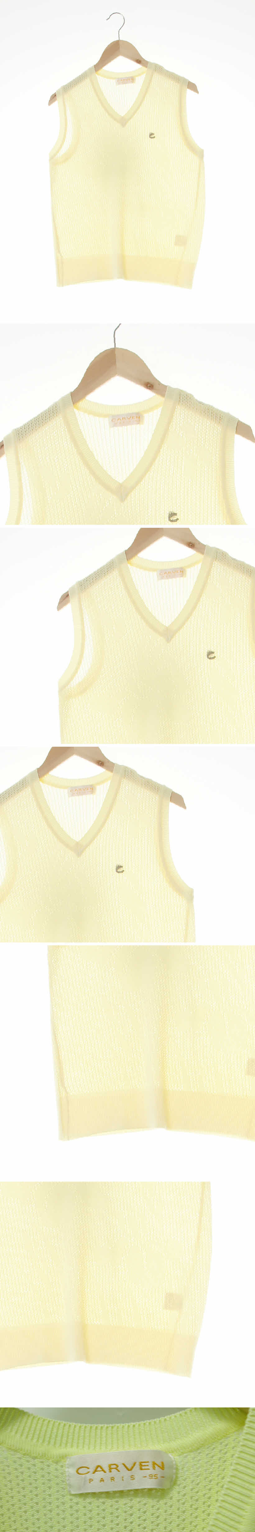 carven 펀칭브이넥쿨베스트 carven 파스텔레몬 펀칭브이넥쿨베스트