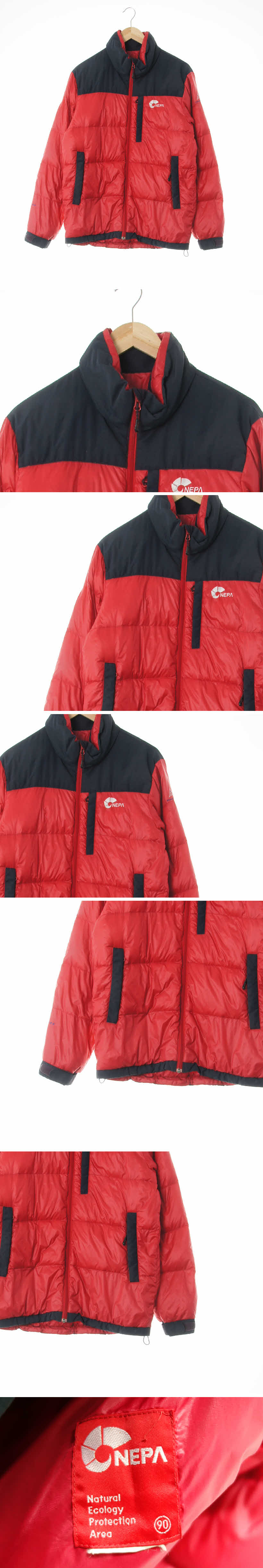 네파 아웃도어라이트패딩점퍼 네파 레드다크그레이 덕다운 아웃도어라이트패딩점퍼