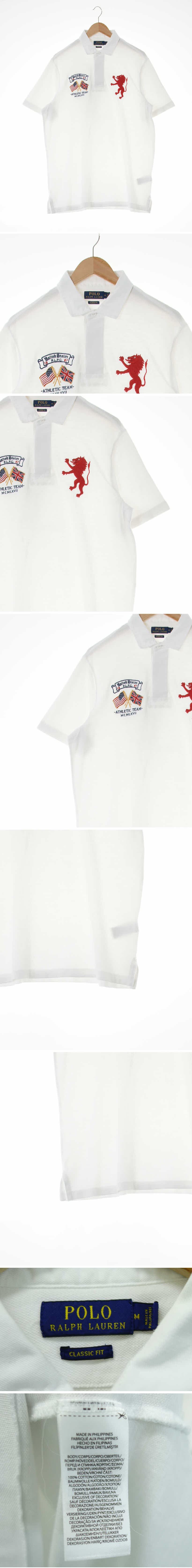 폴로 히든버튼자수반팔카라티 폴로 화이트 면 히든버튼자수반팔카라티