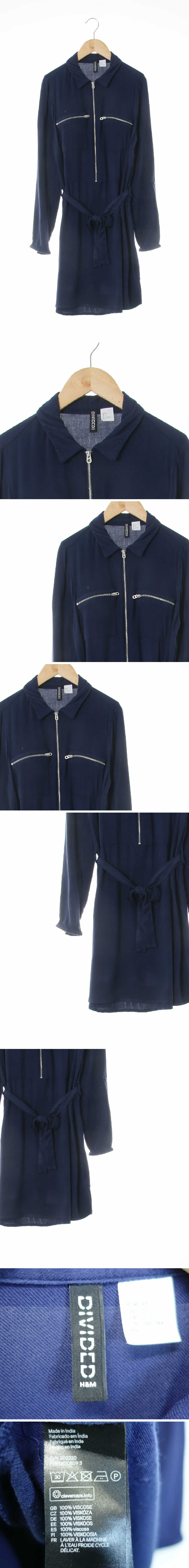 h&m 네이비 비스코스 라이트반집업원피스