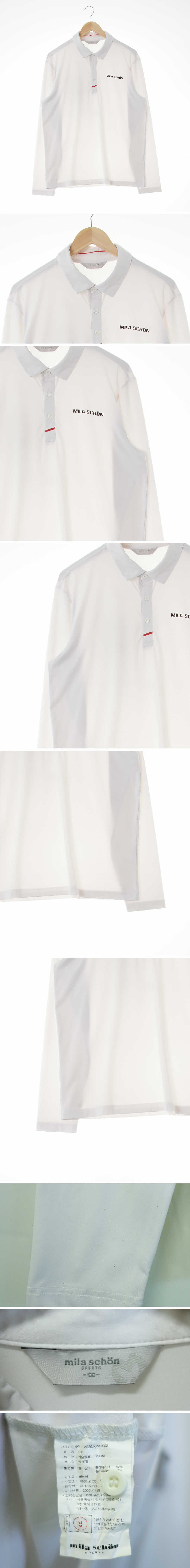milaschon 저지긴소매카라티 milaschon 화이트 프린팅 저지긴소매카라티