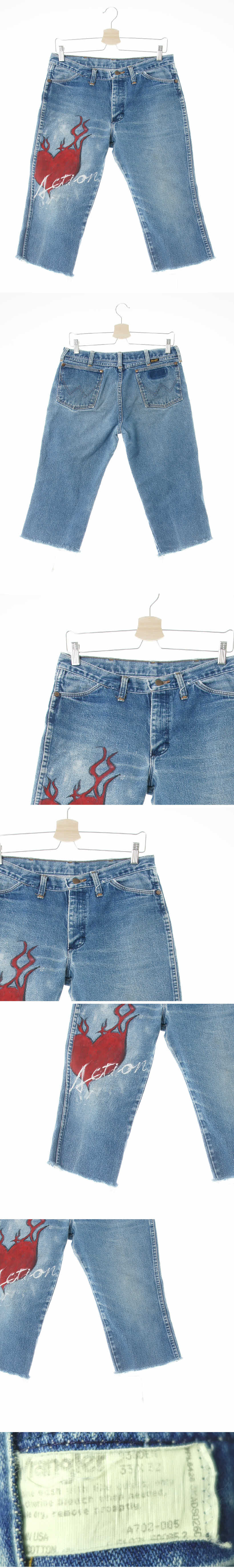 wrangler 하트페인팅7부진 wrangler 중청 데님 하트페인팅7부진