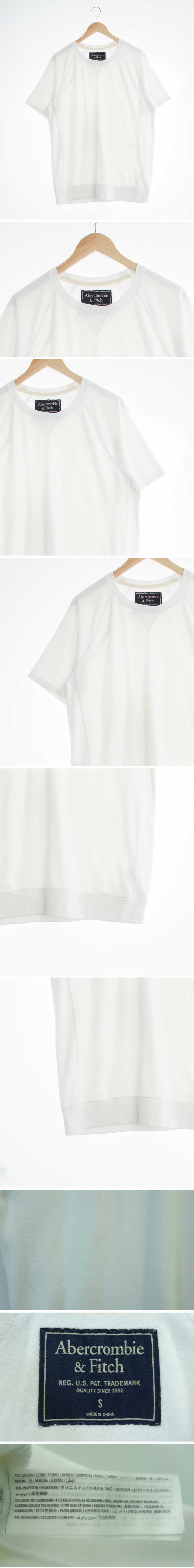 아베크롬비 레글런타올반팔티 아베크롬비 화이트 면혼방 레글런타올반팔티
