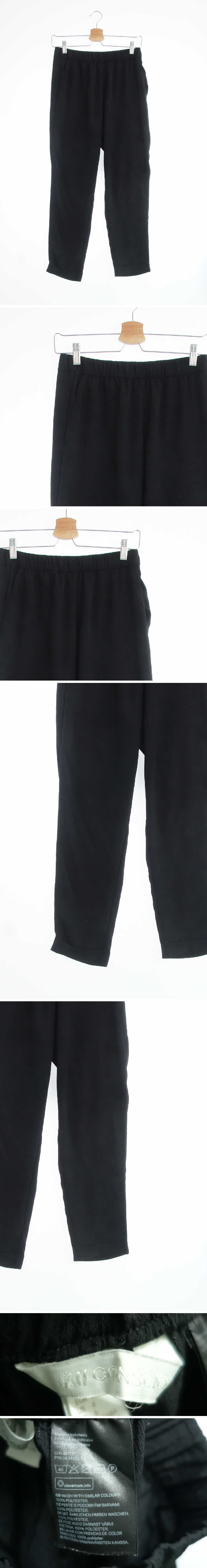 h&m 블랙 롤업라이트시어서커팬츠