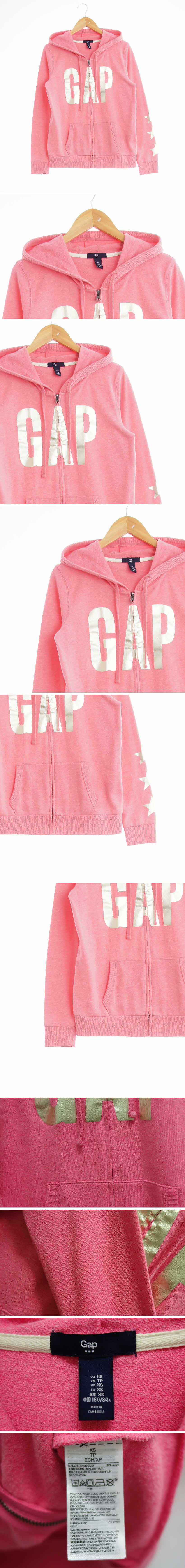 gap 빅레터링로고후드집업 gap 핑크레모네이드 프린팅 면혼방 빅레터링로고후드집업