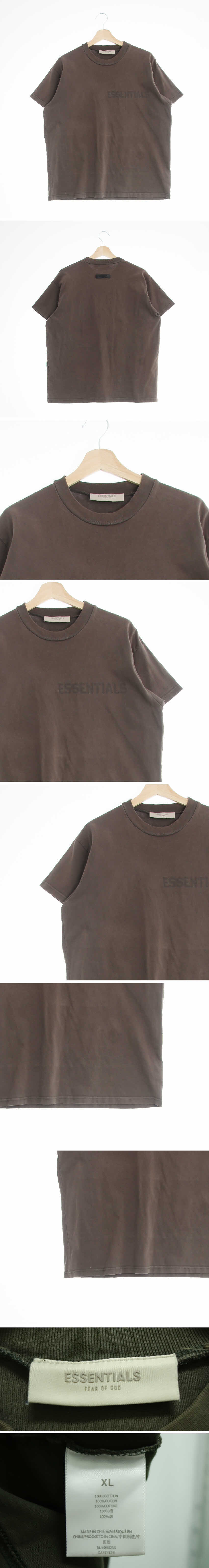 essentials 레터링워싱크루넥반팔티 essentials 차콜 프린팅 면 레터링워싱크루넥반팔티