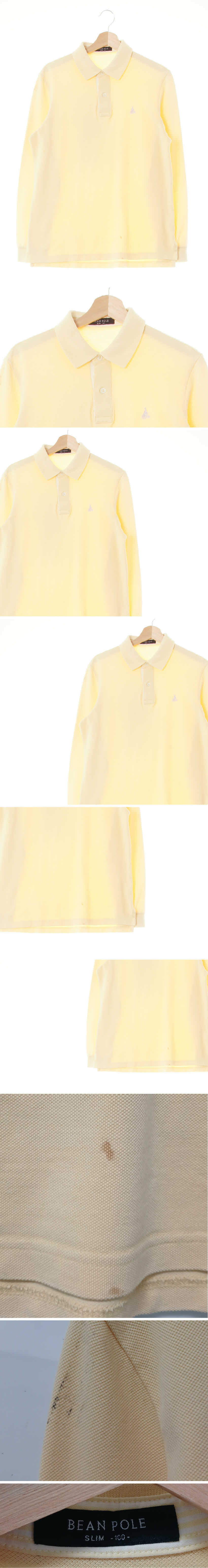 빈폴 레귤러핏카라긴팔티 빈폴 커스터드옐로우 면 레귤러핏카라긴팔티