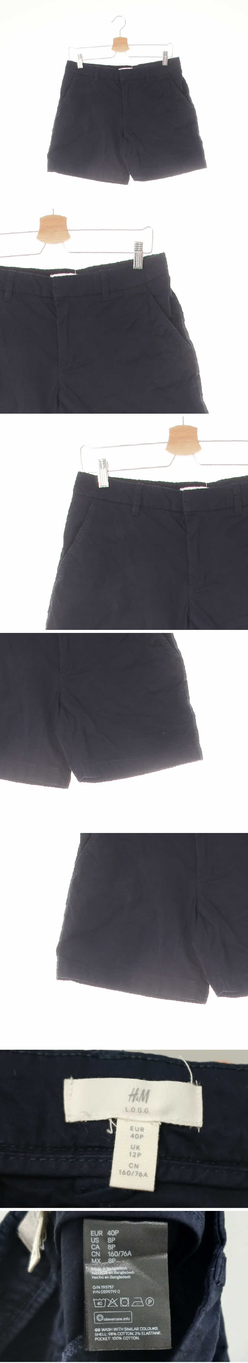h&m 스트레치숏팬츠 h&m 네이비 면혼방 스트레치숏팬츠