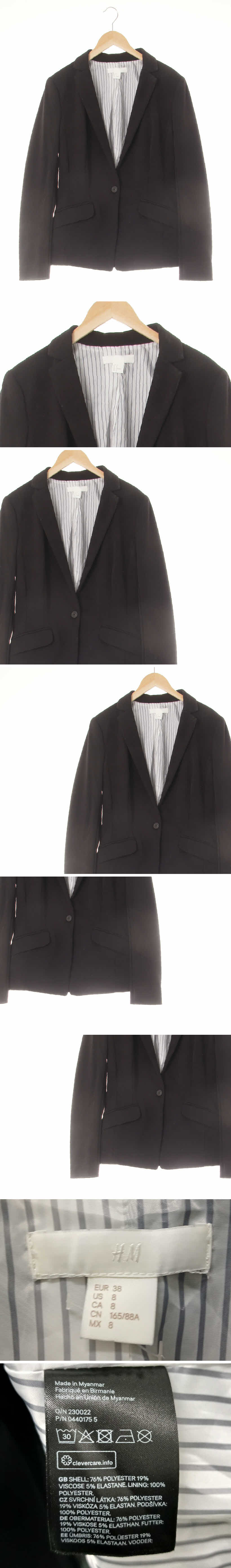 h&m 슬림원버튼숏정장자켓 h&m 블랙 비스코스혼방 슬림원버튼숏정장자켓