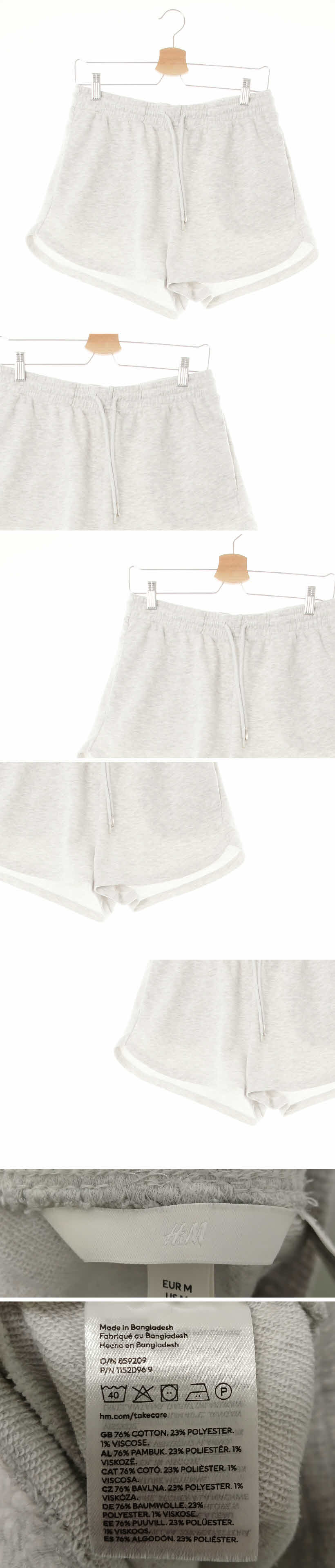 h&m 멜란지그레이 비스코스혼방 3부트임트레이닝팬츠