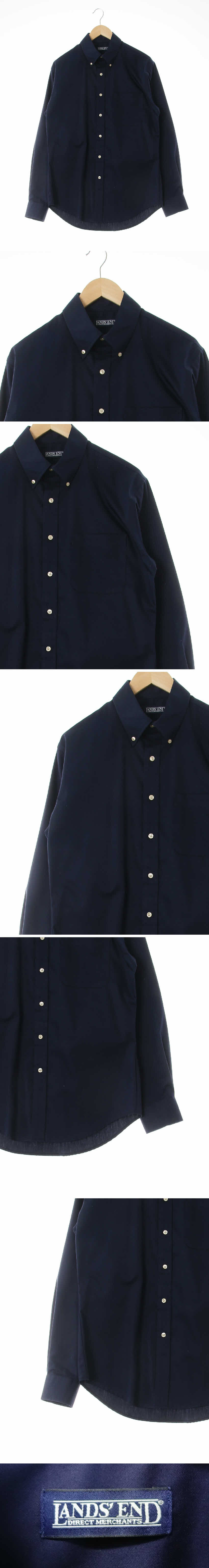 landsend 롱카라라인핏셔츠 landsend 네이비 면혼방 롱카라라인핏셔츠