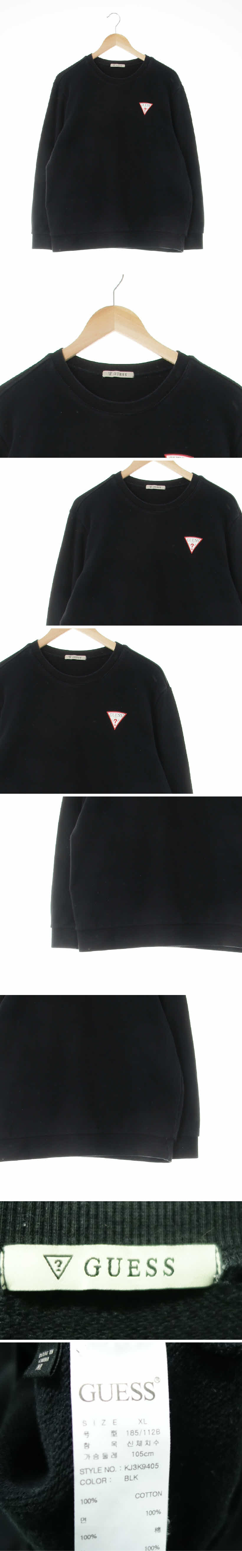 Guess 심볼로고스웻셔츠 Guess 블랙 면 심볼로고스웻셔츠