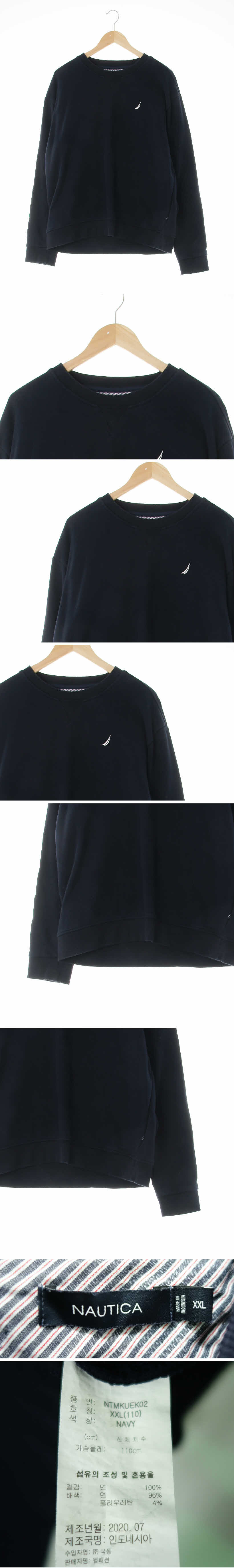 노티카 크루넥맨투맨 노티카 네이비 면 크루넥맨투맨