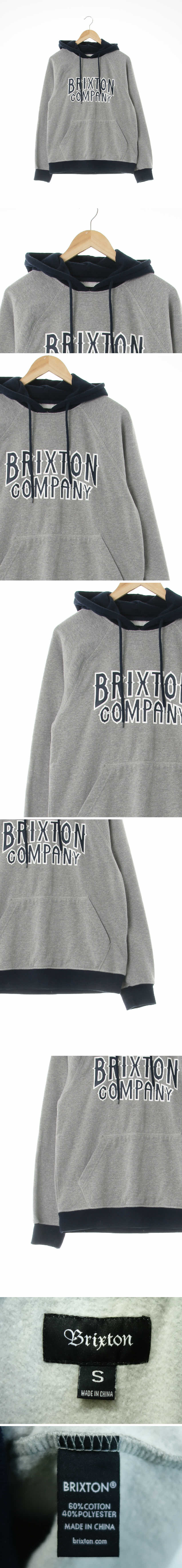 brixton 나그랑투톤후디 brixton 그레이 프린팅 면혼방 나그랑투톤후디