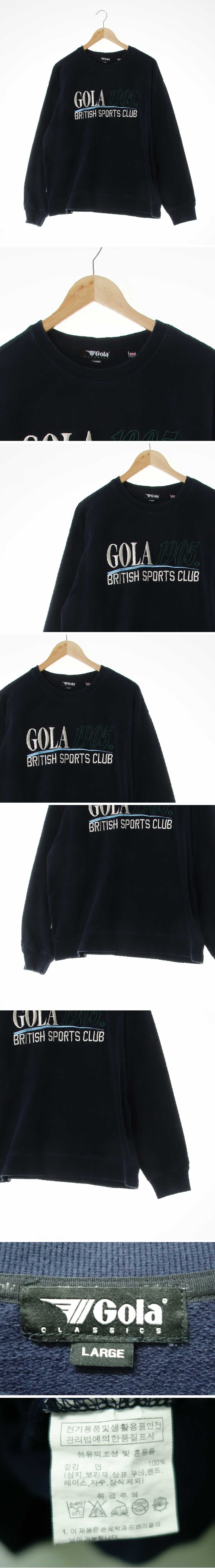 gola 네이비 면 빅로고레터링스웨트셔츠