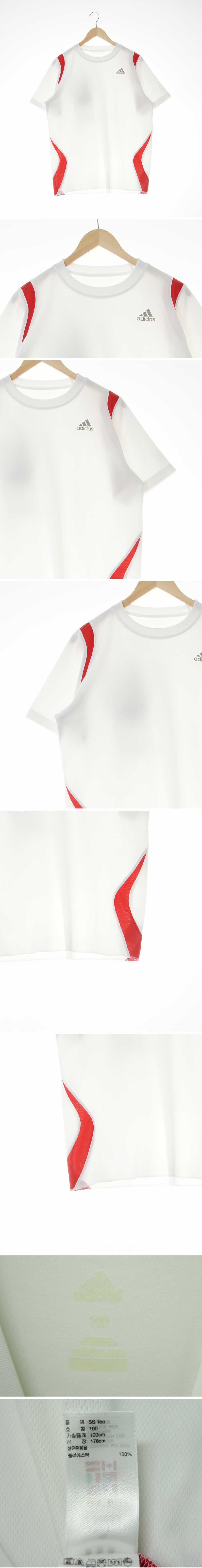 아디다스 절개배색스포츠반팔티 아디다스 화이트 절개배색스포츠반팔티