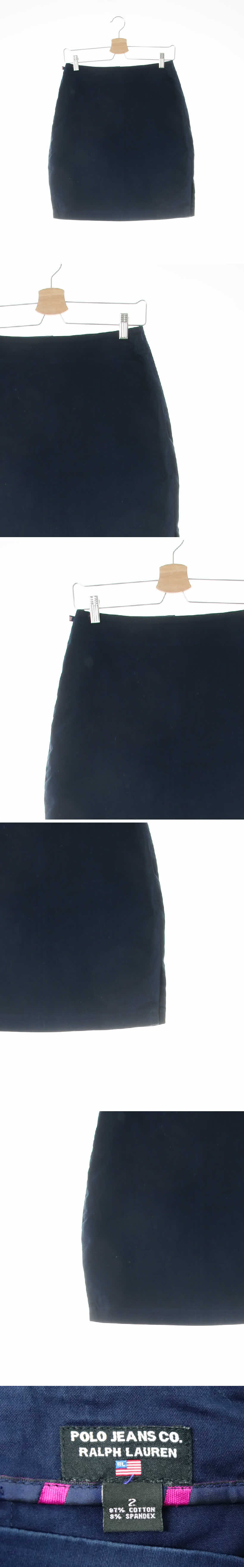 폴로 펜슬미니스커트 폴로 네이비 면혼방 펜슬미니스커트