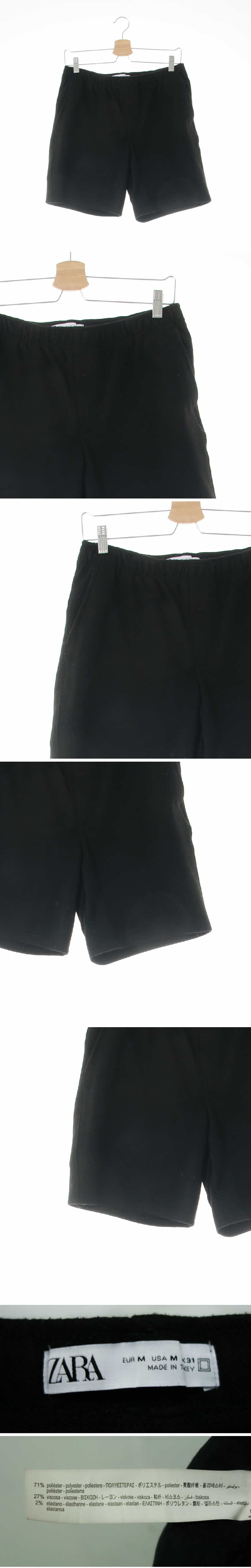 자라 사선잔골지반바지 자라 블랙 사선잔골지반바지