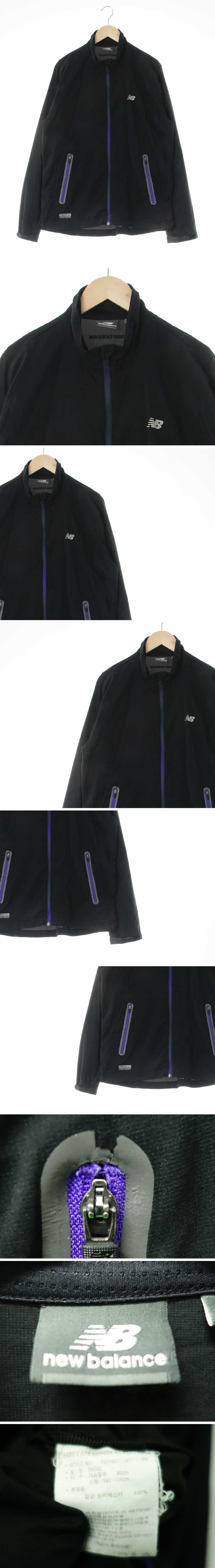 뉴발란스 블랙 반집업바람막이자켓