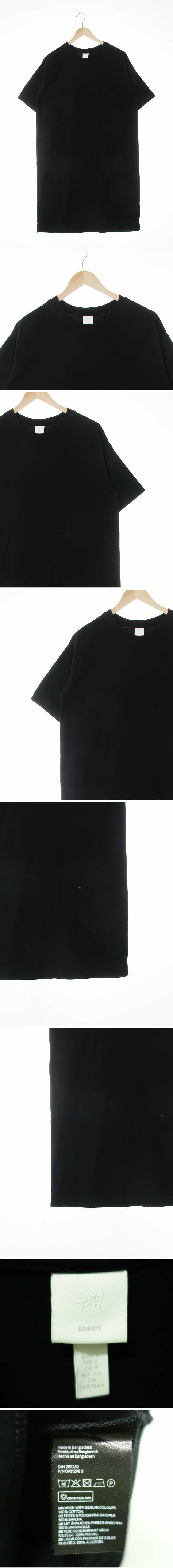h&m 베이직크루넥반팔원피스 h&m 블랙 면 베이직크루넥반팔원피스