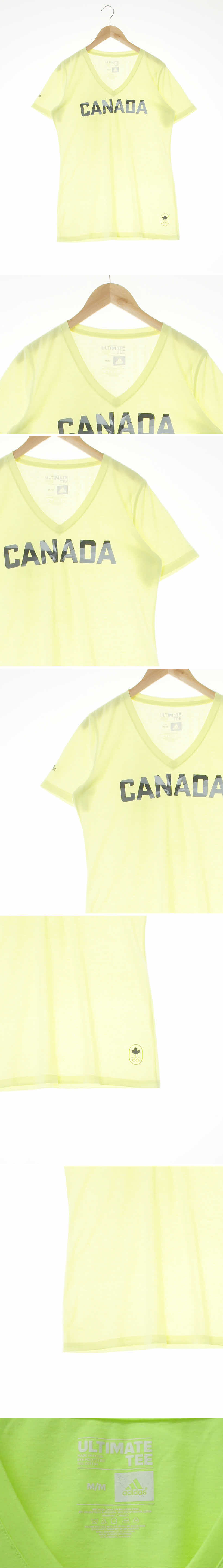 아디다스 CANADA얼티메이트반팔티 아디다스 형광노랑 프린팅 면혼방 CANADA얼티메이트반팔티