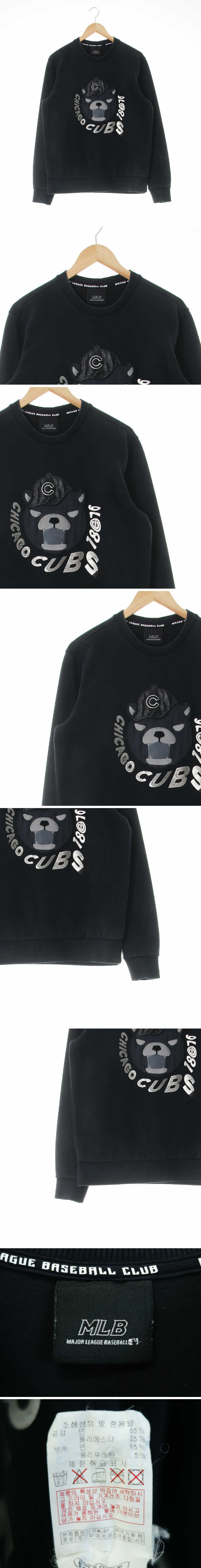 MLB CHICAGOCUBS크루넥맨투맨 MLB 블랙 프린팅 면혼방 CHICAGOCUBS크루넥맨투맨