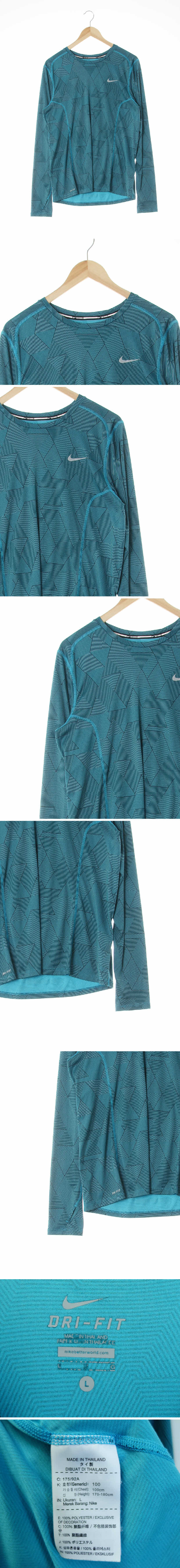 나이키 오버로크스포츠티 나이키 그린 기하학패턴 드라이핏 오버로크스포츠티