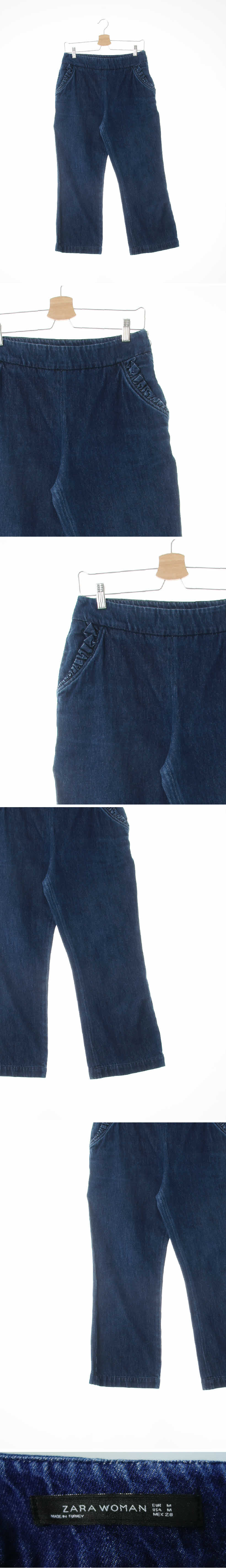 자라우먼 셔링포켓와이드부츠컷진 자라우먼 중청 데님 셔링포켓와이드부츠컷진