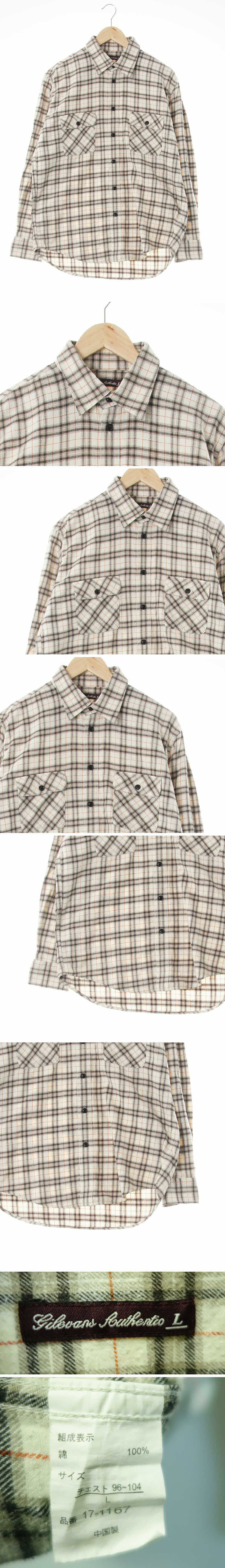 gilevans authentic 긴팔셔츠 gilevans authentic 아이보리본베이지 체크 플란넬 긴팔셔츠