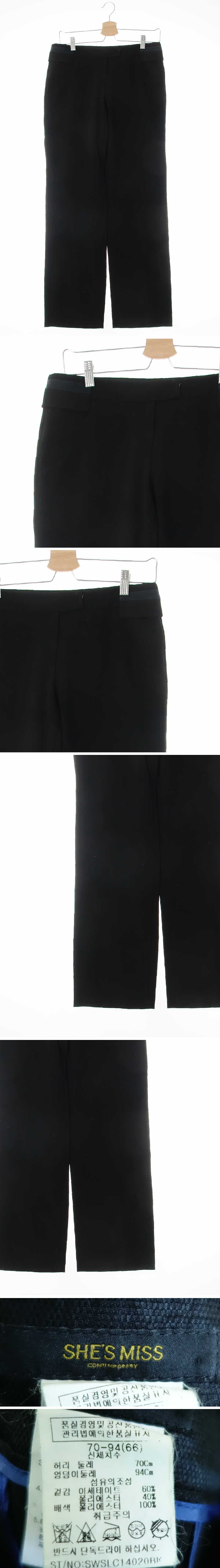 쉬즈미스 더블허리슬랙스 쉬즈미스 블랙 더블허리슬랙스