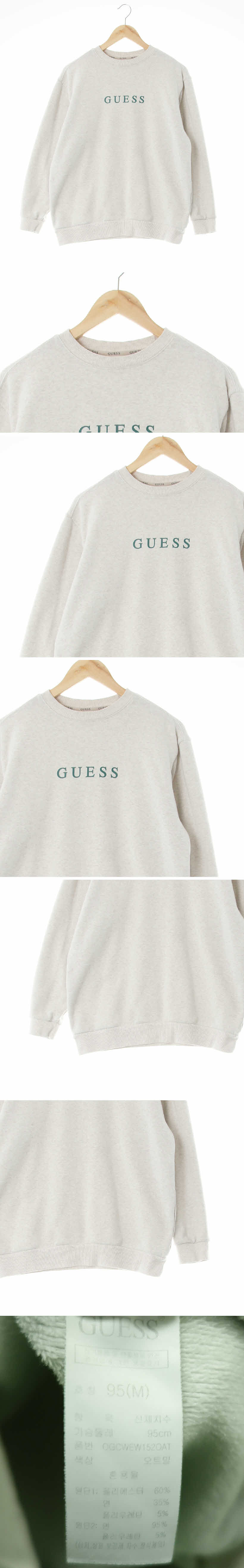 Guess 크루넥웜스웨트셔츠 Guess 오트밀 면혼방 크루넥웜스웨트셔츠