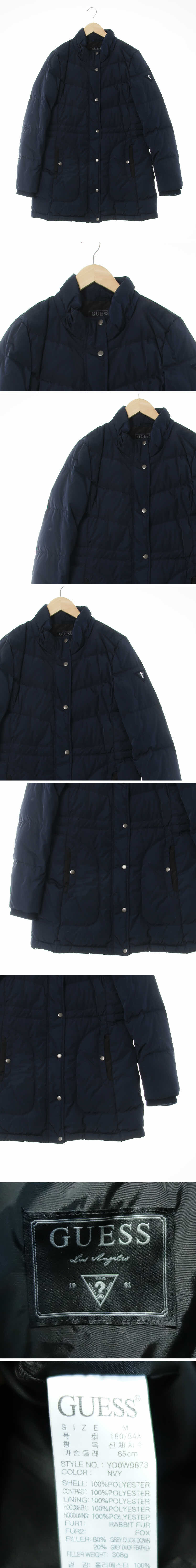 Guess 소매심볼패치롱패딩 Guess 네이비 덕다운 소매심볼패치롱패딩