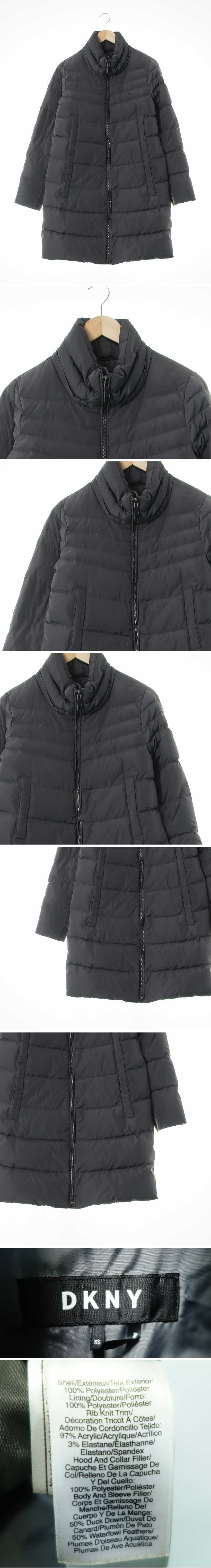 dkny 하이넥더블포켓롱패딩 dkny 쥐색 하이넥더블포켓롱패딩