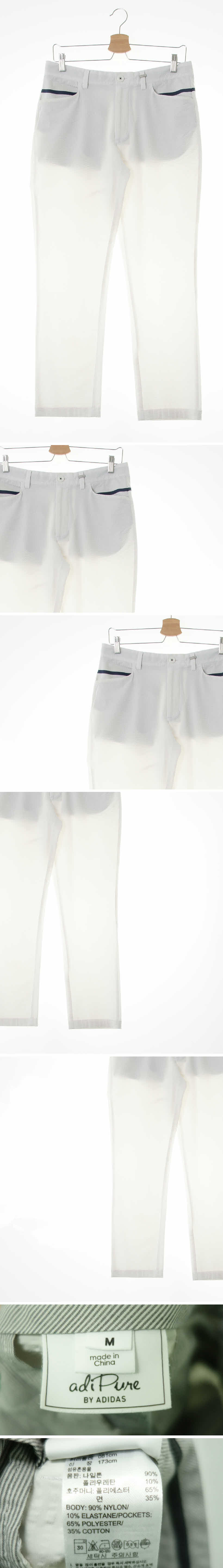 adipurebyadidas 시어서커스트레이트팬츠 adipurebyadidas 화이트 면혼방 시어서커스트레이트팬츠