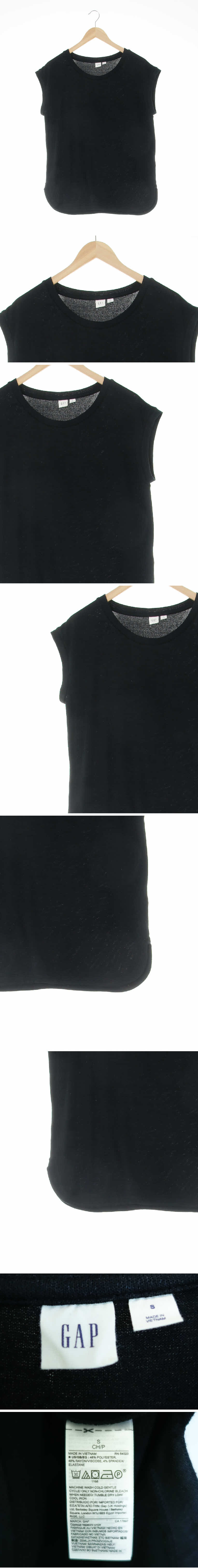 GAP 크루넥민소매니트티 GAP 블랙 크루넥민소매니트티