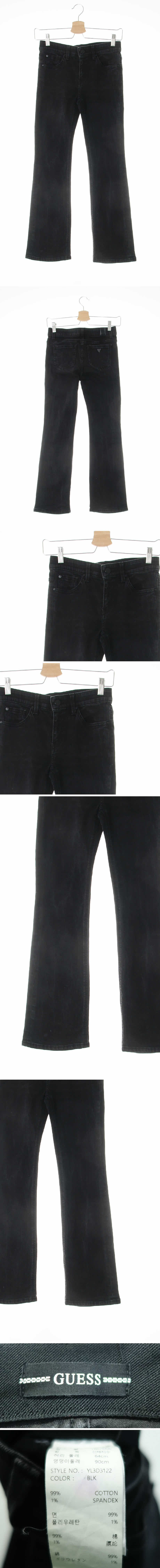 Guess 크랙워시드부츠컷진 Guess 블랙 데님 크랙워시드부츠컷진