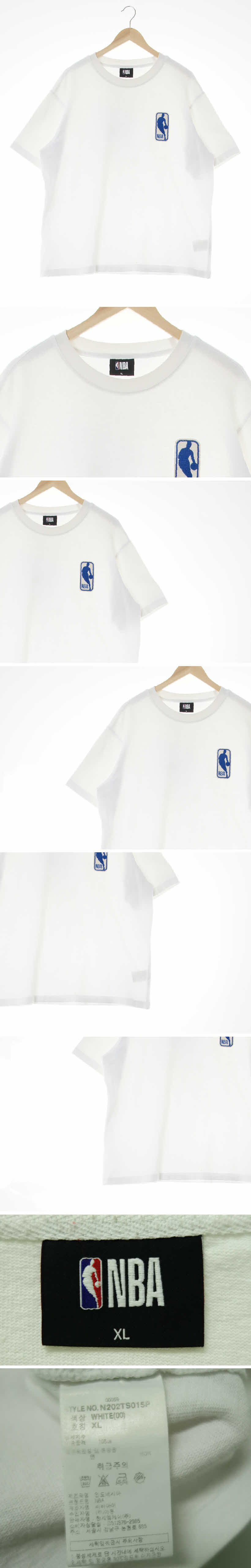 NBA 빅패치로고라운드반팔티 NBA 화이트 면 빅패치로고라운드반팔티