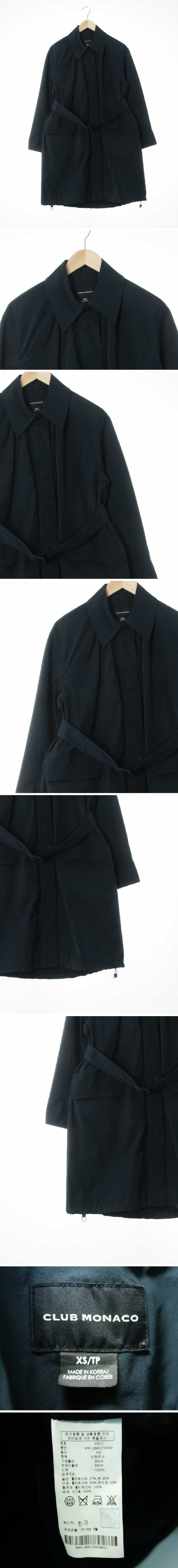 클럽모나코 히든버튼오버핏트렌치코트 클럽모나코 네이비 면혼방 히든버튼오버핏트렌치코트