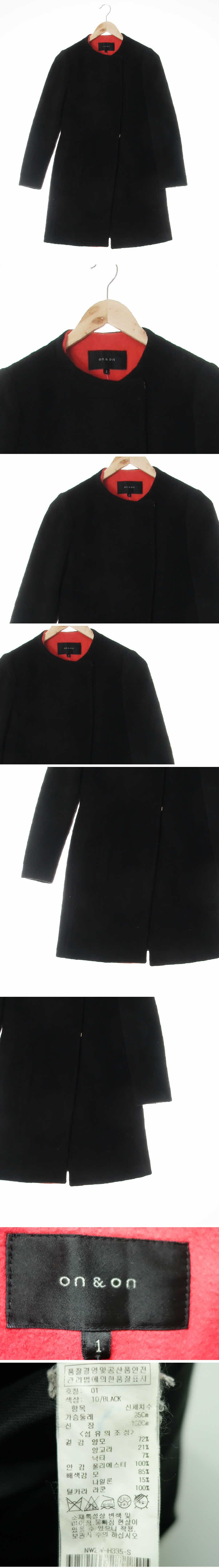 온앤온 노카라롱코트 온앤온 블랙 앙고라혼방 노카라롱코트
